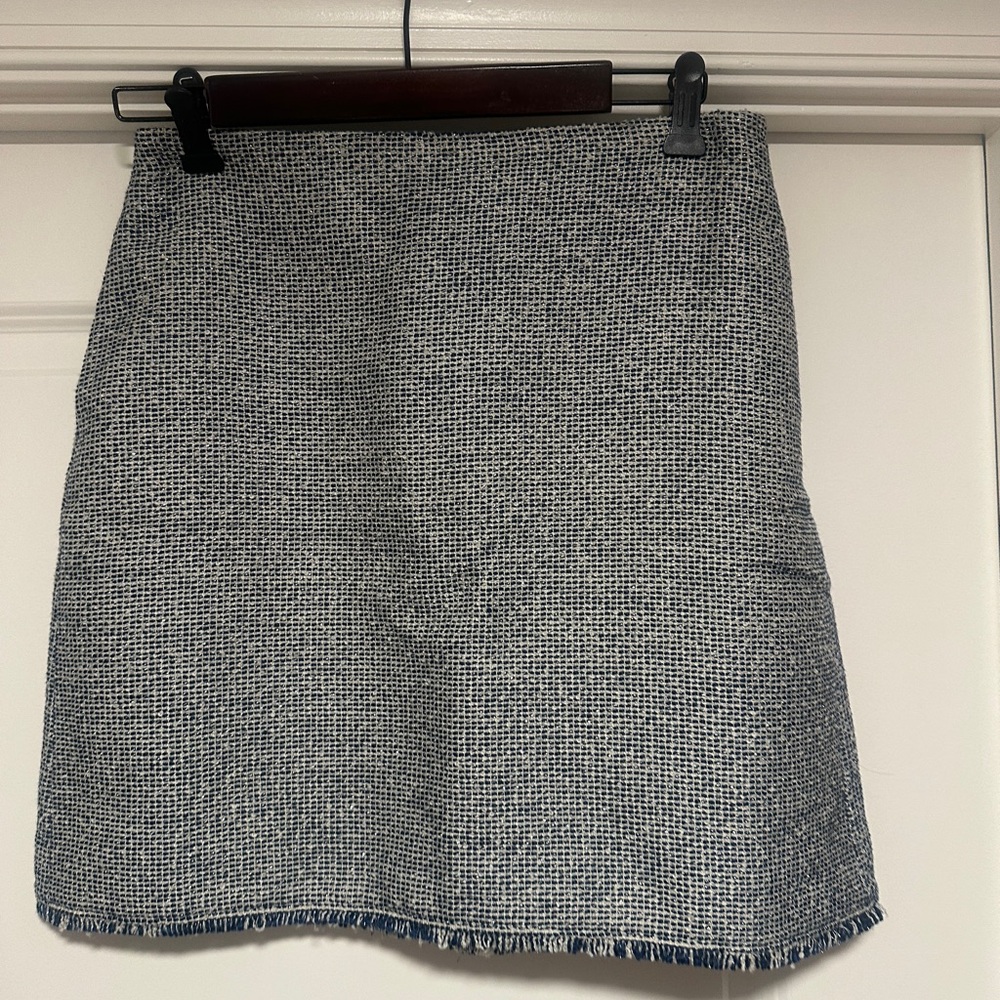 Classic Navy and White Tweed Skirt